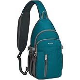 WATERFLY Small Crossbody Sling Bag: RFID Sling Backpack Chest Bag Travel Shoulder Multiple Pockets Hiking Daypack for Man Wom
