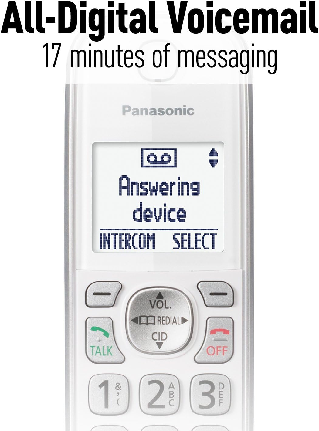 Panasonic DECT 6.0 Expandable Cordless Phone with Answering Machine and Smart Call Block - 2 Cordless Handsets - KX-TGD532W (White): Electronics