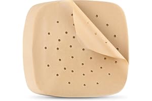 Air Fryer Parchment Paper Liners, 200 Pcs 8.5 Inch Perforated Air Fryer Liners, Parchment Paper Sheets Square for Cake Pan Ba