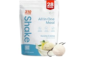 310 Nutrition All-In-One Meal Replacement Shake Powder - Plant-Based Protein Smoothie Blend w/High Fiber, Probiotics & Adaptogens - Low Carb, Vegan, Keto & Paleo Friendly - Vanilla Creme - 28 Srv