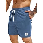 JMIERR Men's Corduroy Shorts Casual Elastic Waist Drawstring Lightweight Summer Beach Shorts