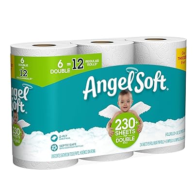 Buy Angel Soft Toilet Paper 6 Double Rolls 6 12 Regular Bath Tissue Rolls Online In Italy B000wlgf3s