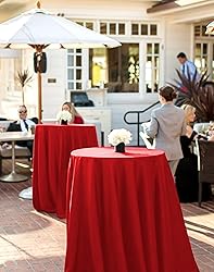 REWOMC 10 Pack Round Tablecloths - 90 Inch, Red