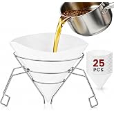Svteli 10-inch Cooking Oil Filter Holder Includes 25 Filter Papers | Nickel-plated iron holder supports standard 10-inch cone filters for cooking oil and maple syrup filtration.