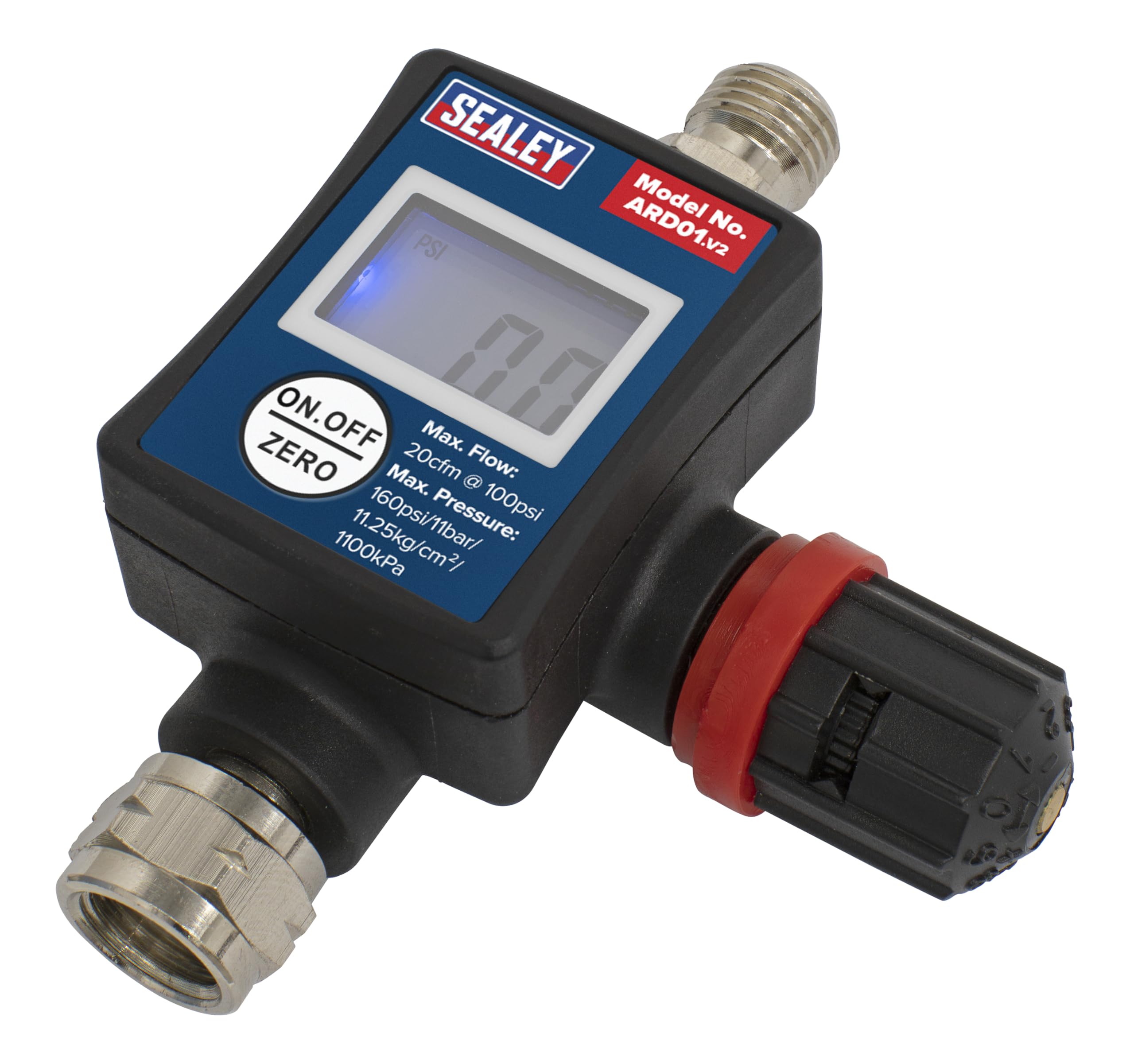 Sealey Ard01 On-Gun Air Pressure Regulator/Gauge Digital