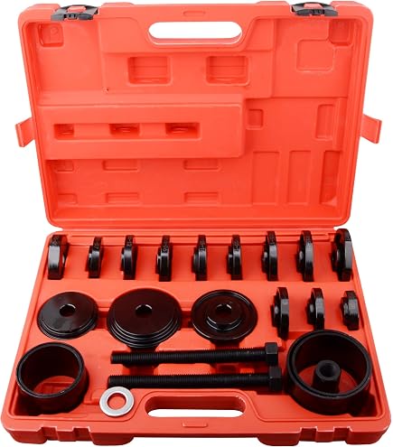Orion Motor Tech 24-Piece Front Wheel Drive Bearing Removal Adapter & Puller Pulley Tool Kit With Storage Case