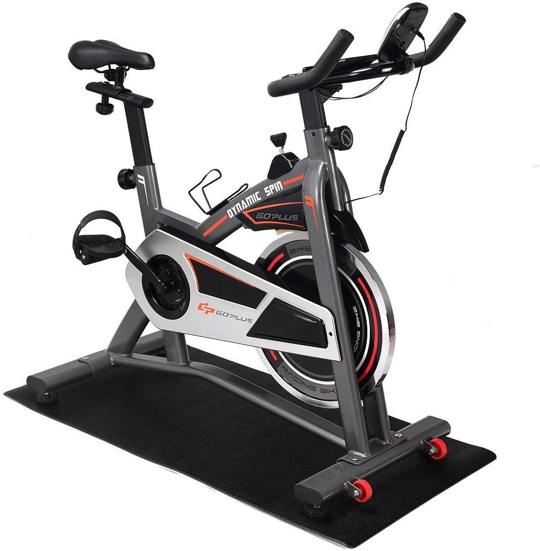 Home Office Gym Sporting Goods Fitness Health Exercise High-Density Mat 47x24 Inch Black PVC Indoor Bike Treadmill Floor Carpet Protector Water and Non-Slip Resistance Dampen Vibration
