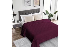 HomeSmart Products 30lbs Weighted Blanket King Size - Burgundy 88x104-400 Thread Count Ultra Soft Fabric - Weighted Blanket for California King Beds Red