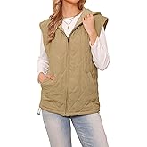 Allegra K Puffer Quilted Vest for Women's Hooded Lightweight Sleeveless Winter Gilet Zipper Padded Vest Jackets