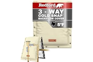 Redford Supply Co. Cold Snap (5°F), Backflow Preventer Cover, Backflow Cover, 3-Way Custom, 16" W x 20" H, Pipe Insulation, Sprinkler Valve Cover, Back Flow Covers for Winter, Well Pump Cover (Beige)