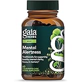 Gaia Herbs Mental Alertness - Brain Support Supplement with Herbs Traditionally Used to Help Support Focus & Memory* - With Eleuthero, Ginkgo Leaf & More - 60 Vegan Liquid Phyto-Capsules (30 Servings)