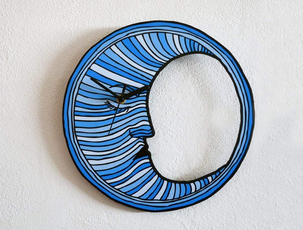 Moon Face Wall Clock Handmade