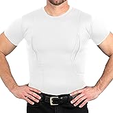 CCW Tactical Concealed Carry Holster Shirt | Secure Hook & Loop Pocket with Large Storage | Mens Crew