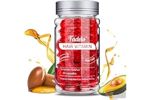 Fadelo Hair Vitamins Treatment Oil - No Rinse Essence for Frizzy and Dry Damaged Hair - Rich in Vitamin A C E and Pro-Vitamin B5 - Enhanced Argan/Macadamia/Avocado Oils (Pack of 1 (40Pcs))