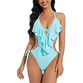 LXheysea Women's Flounce Cutout One Piece Swimsuit Sexy Monokini Bathing Suit