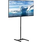 VIVO Extra Tall TV Floor Stand for 13 to 65 inch Screens up to 44 lbs, LCD LED OLED 4K Smart Flat, Curved Monitor Panels, Max VESA 400x400, 70.5 inch Pole for Treadmills, Black, STAND-TV18