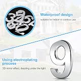 Vicloon 3D Door Numbers 3 Inches Self-Adhesive Waterproof Silver 9 view 4