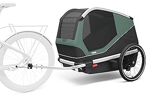 Thule Bexey pet Bike Trailer - Carrier for Small & Large Sized Dogs - Foldable Design - Easy to Connect to Bike - Padded Interior - Converts into Travel Crate - Durable Materials
