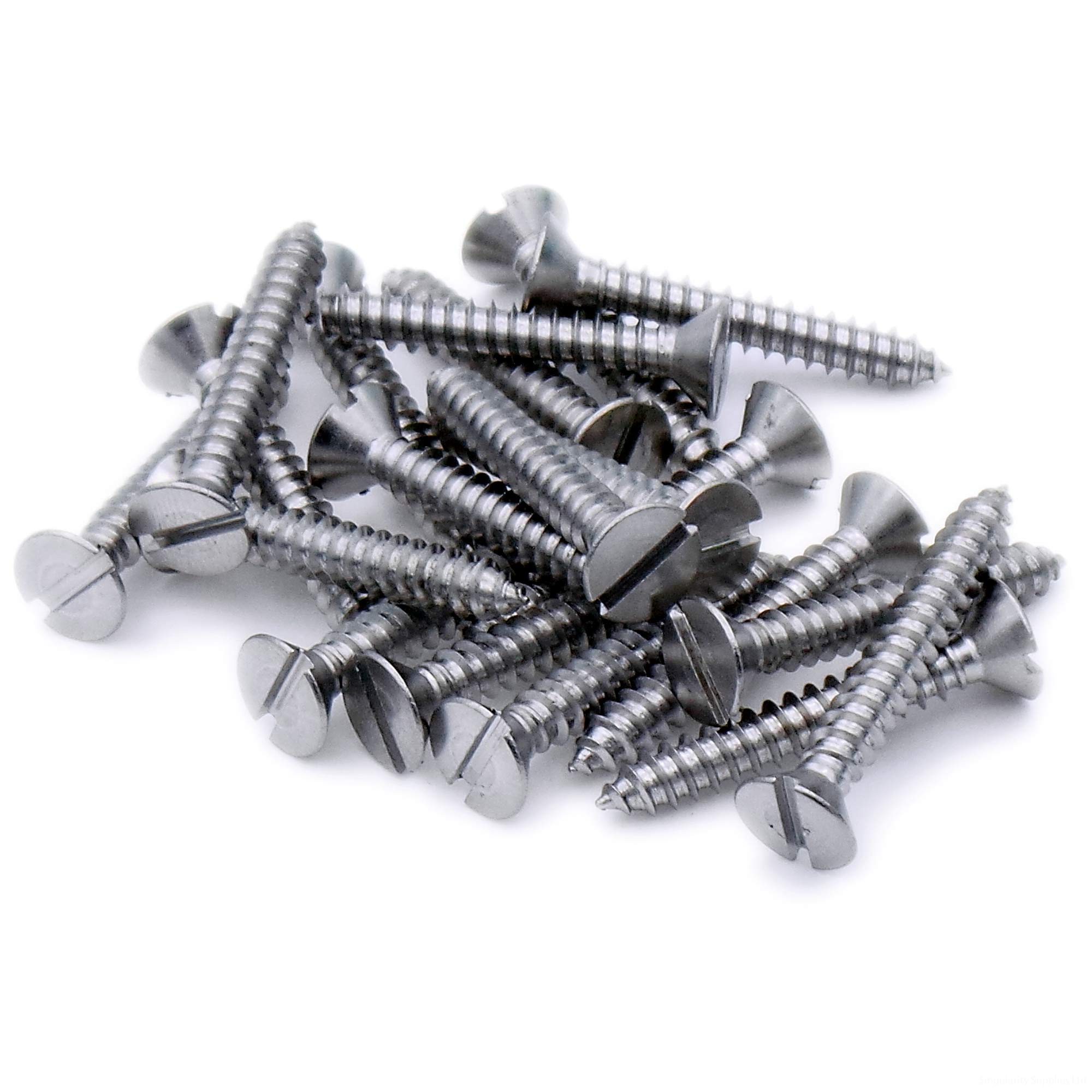 No.8 x 0.5 (4.2mm x 13mm) Slot Countersunk Self-Tapping Screw - Stainless Steel (A2) (Pack of 20)