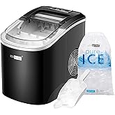 VIVOHOME Electric Portable Compact Countertop Automatic Ice Cube Maker Machine with Hand Scoop 10 Ice Bags and Self Cleaning
