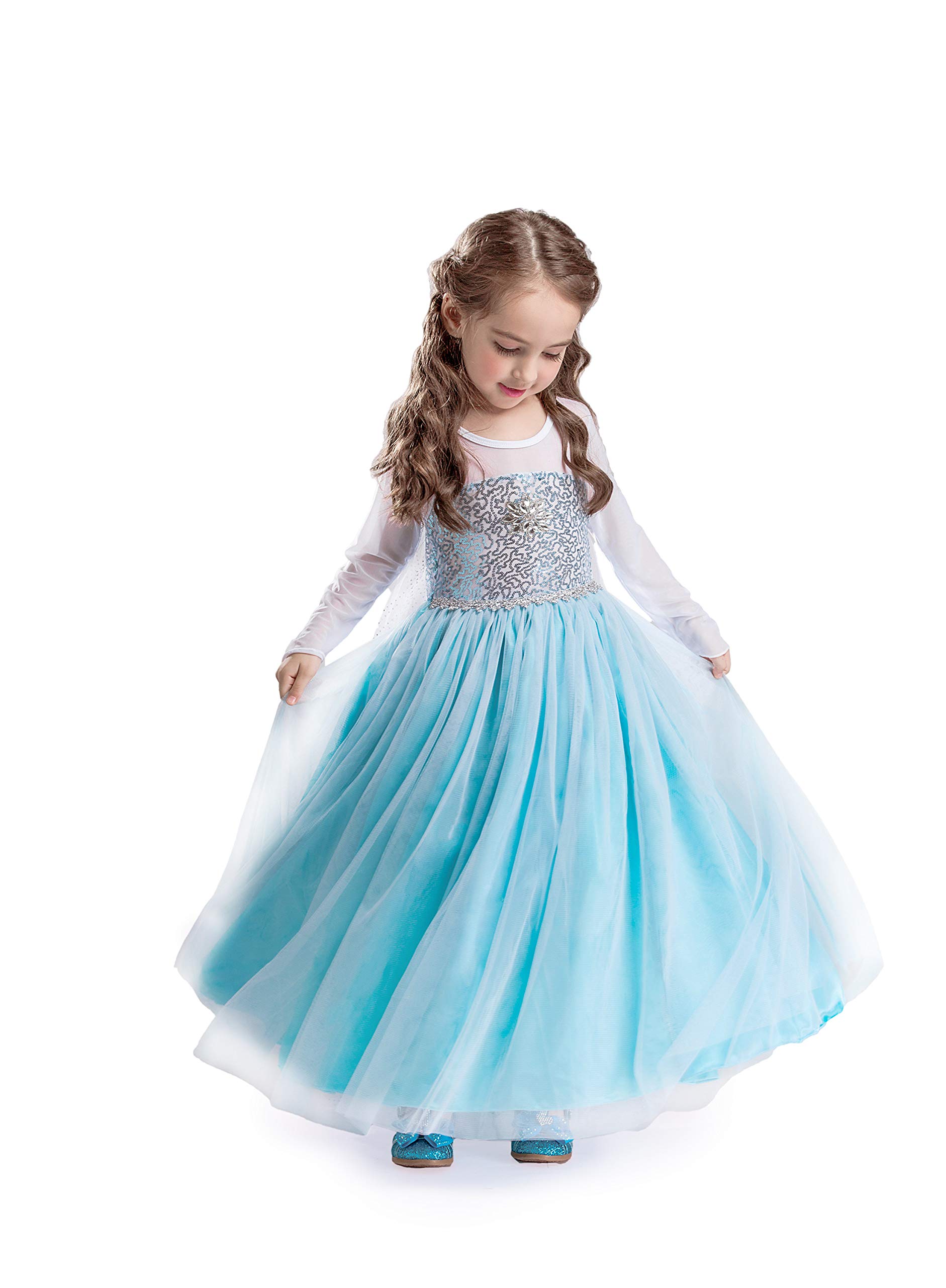 ELSA & ANNA Girls' Dress blue DE-FR314 5-6 years