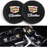 Car Cup Holder Coaster for Cadillac Recessed Silicone Cupholder Coaster Interior Accessories 2.75IN 2Pack Black
