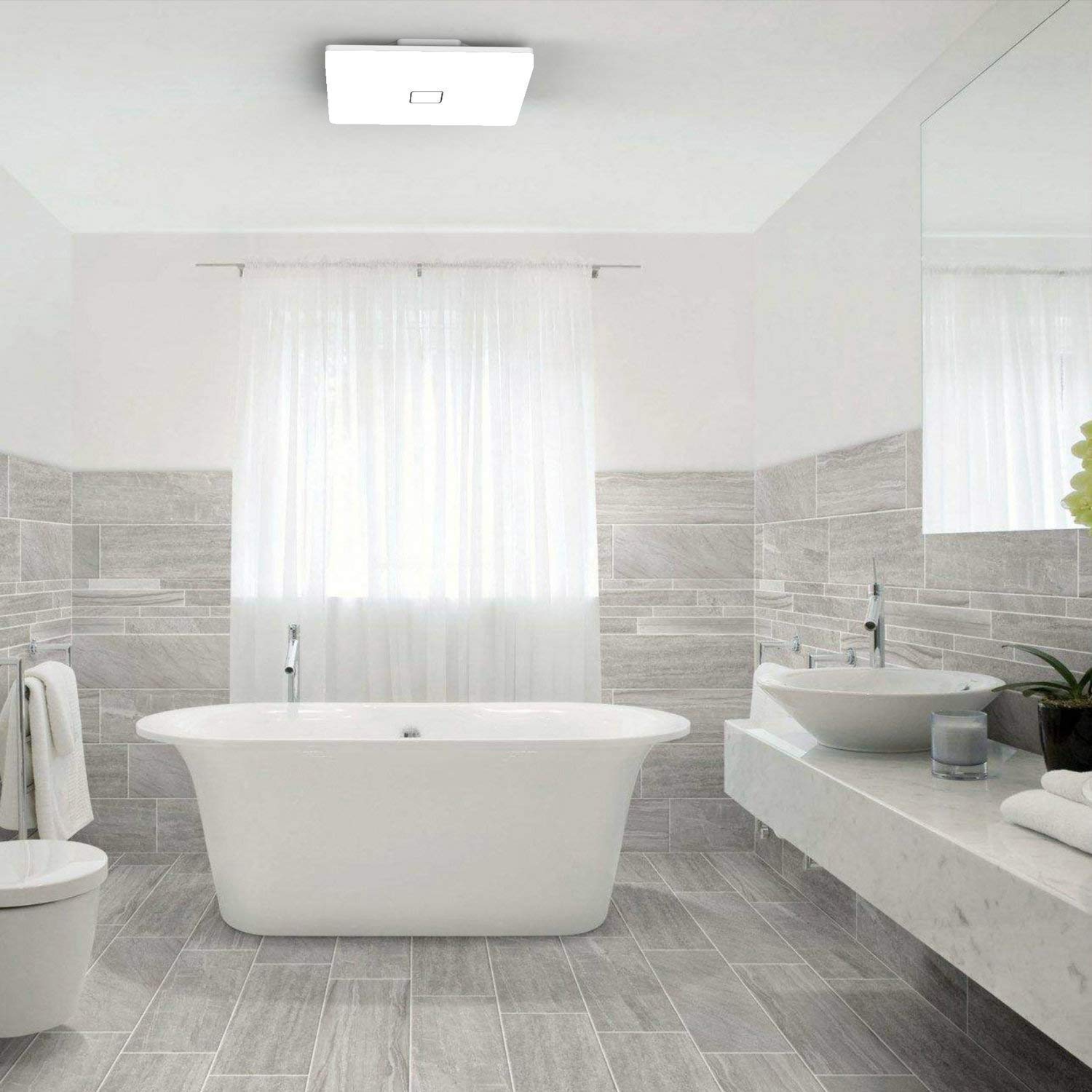 LED Ceiling Light, Airand Ceiling Lamp Flush Mount 2050LM Waterproof IP44 24W 5000K for Bathroom, Kitchen, Bedroom, Hallway, Corridor, Balcony, Living room (Cold White, Square)