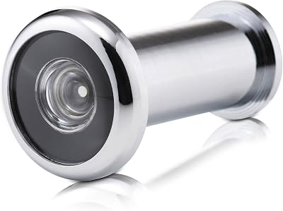 XFORT Polished Chrome Door Viewer Wide Angle 180° Spy Hole Front Door