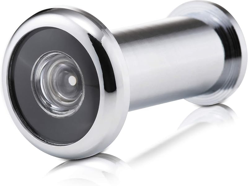 XFORT Polished Chrome Door Viewer Wide Angle 180° Spy Hole Front Door