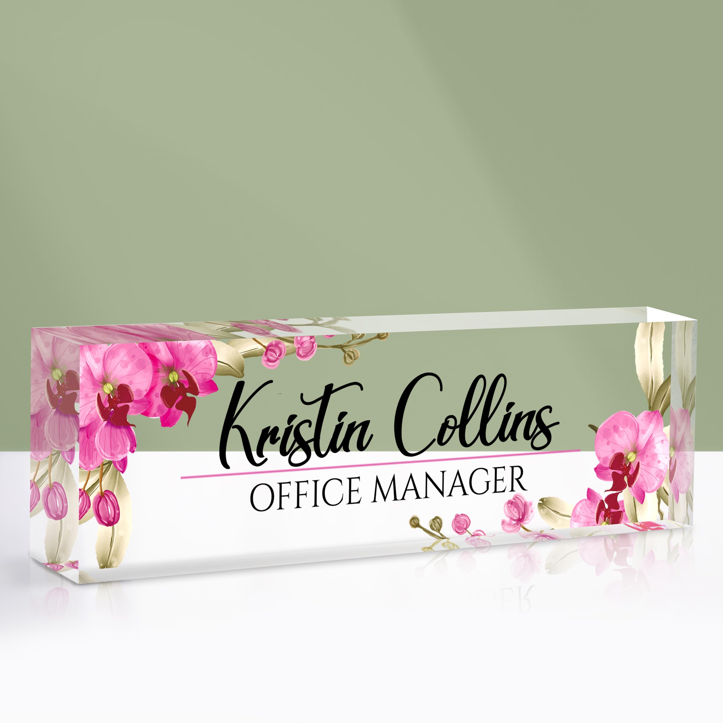 Custom Name Plate for Desk, Acrylic Office Decor
