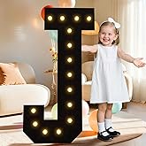LOBOOM 4FT Marquee Light Up Letters, Black Marquee Letters Large Mosaic Letters J, Pre-Cut Foam Board Set Can Be Used for Birthday Party Grad Prom Party Decoration Wedding Event Baby Shower