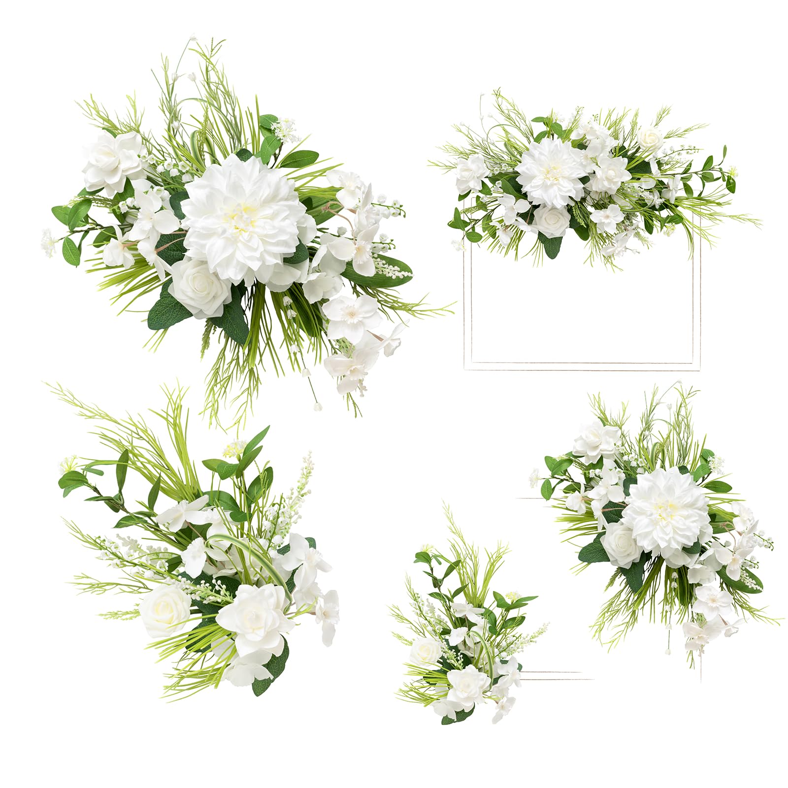 Ling's Moment 2 White Wedding Artificial Floral Swag Welcome Sign ...