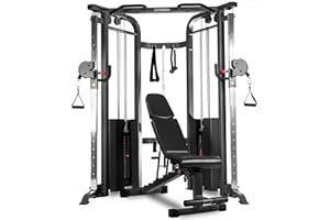 XMARK Cable Machine, Functional Trainer with Dual Weight Stacks, Full Body Workout Machine, All-in-One Workout Gym Equipment, Exercise Equipment for Gym and Home