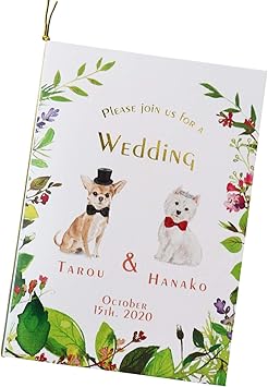 Amazon Ippo Wedding 結婚式 招待状 手作りキット ディアドッグ ナチュラル 10枚 セット 返信はがき アレルギー表記あり 招待状 文房具 オフィス用品