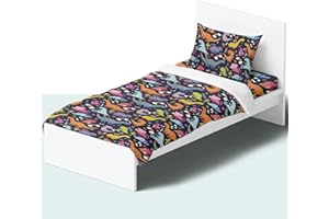 NIKKIPETER Nikki Peter 100% Cotton Kids Bedsheet Sets for Boys and Girls, Cartoon Dinosaur Jurrasic Reptile Twin Sheets, Dinosaurs Twin Bedding, Easy Care Super Soft Sheets Set - OEKOTEX Certified