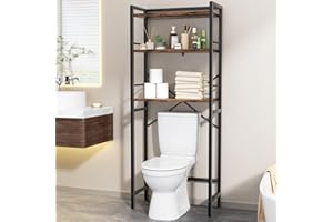 Zarler Over Toilet Storage Shelf, 3-Tier Bathroom Shelves Over The Toilet, Adjustable Over Toilet Rack Space Saver, Brown