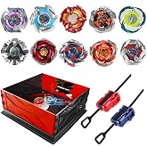 Cxdhzlx Gyro Battling Spinning Tops, Battle Gyro Top Set, Burst Battling Stadium, Two Way Launchers Grip Starter, Great Gifts for Children Age 6+ (10 Set X Stadium)