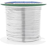 Mandala Crafts 16 Gauge Anodized Aluminum Craft Wire for Jewelry Making - 100 FT Colored Flexible Silver Tone Wire - Bendable for Bonsai Armature Crafting Sculpting