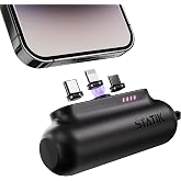 Statik Snap-N-Charge Mini Portable Charger Power Bank &ndash; 3,200mAh Compact 10W Portable Battery Pack with Magnetic Snap-in Charging Tips, Universal Powerbank for iPhone, Android &amp; More