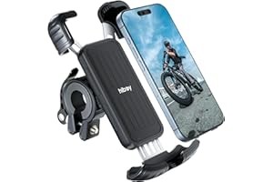 Hiboy Bike Phone Holder, 360° Rotatable Universal Motorcycle Phone Mount, Wrap Anti Shake Bicycle Scooter Handlebar Phone Clip for 5.1-6.8" Cellphone