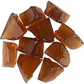 CRYSTALINES (10pcs Natural Raw Cognac Quartz Gemstones, Wholesale Rough Stones, DIY Crafts Jewelry Making, Chakra & Healing Crystals, Loose Supplies, Wire Wrapping, Gem Collection