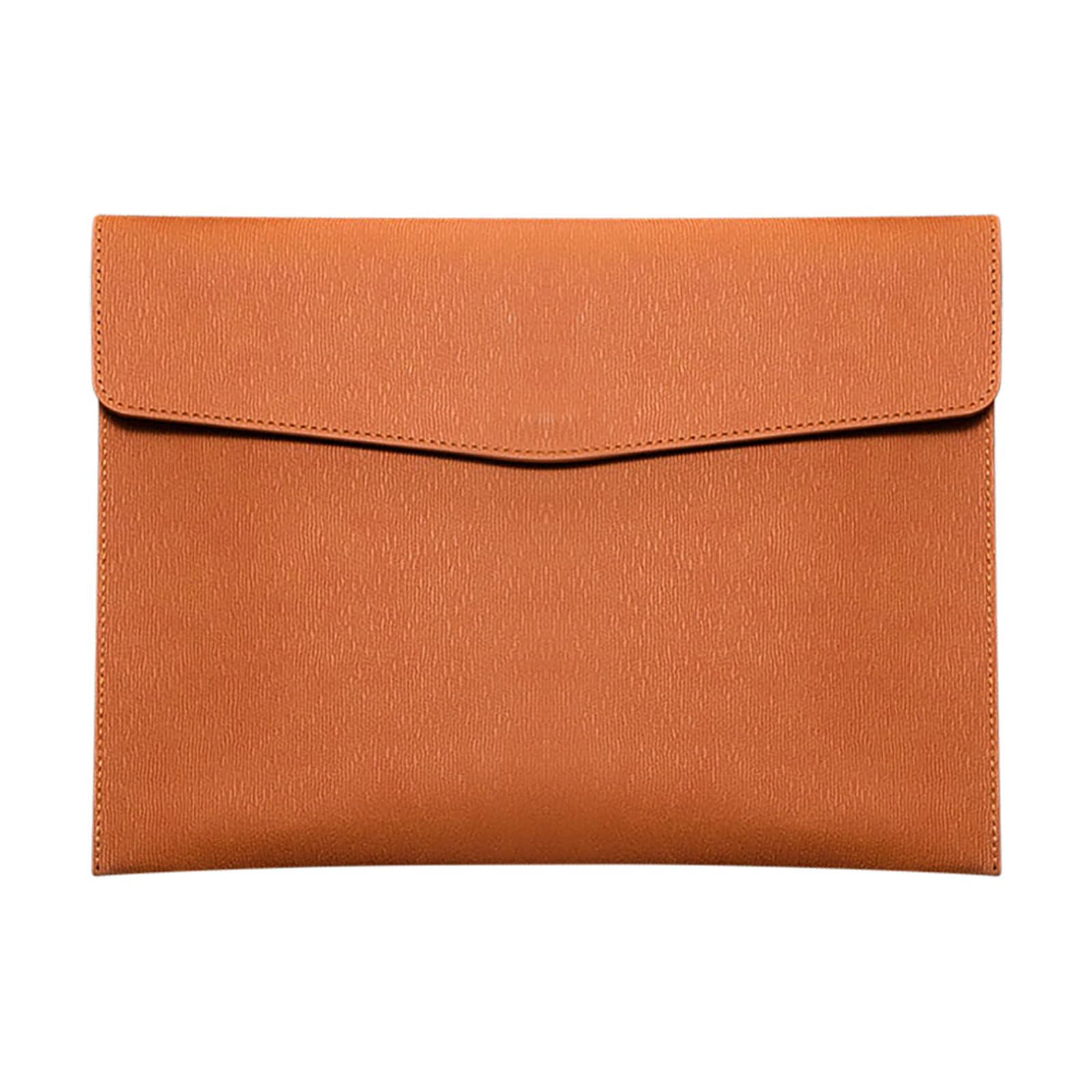 Skyzone A4 Document Folder Wallet, PU Leather Travel Document Holder Organizer, Waterproof File Folder with Snap Closure, Multifunctional File Envelope Portfolio Storage Case (Brown)