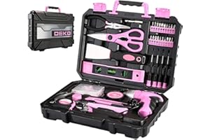 DEKOPRO Pink Tool Set for Women,Lady's Home Repairing Tool Kit