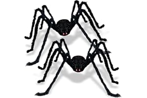 CH HAICHENG 2 Pcs 5 Ft Giant Spiders Halloween Decorations, Scary Large Spiders Outdoor Halloween Decorations Indoor Decorations