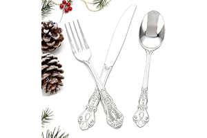 Joyido 90PCS Silver Plastic Silverware - Heavy Duty Silver Disposable Cutley - Fancy Plastic Utensils Flatware Include 30 Forks, 30 Spoons, 30 Knives for Catering, Parties, Dinners, Weddings