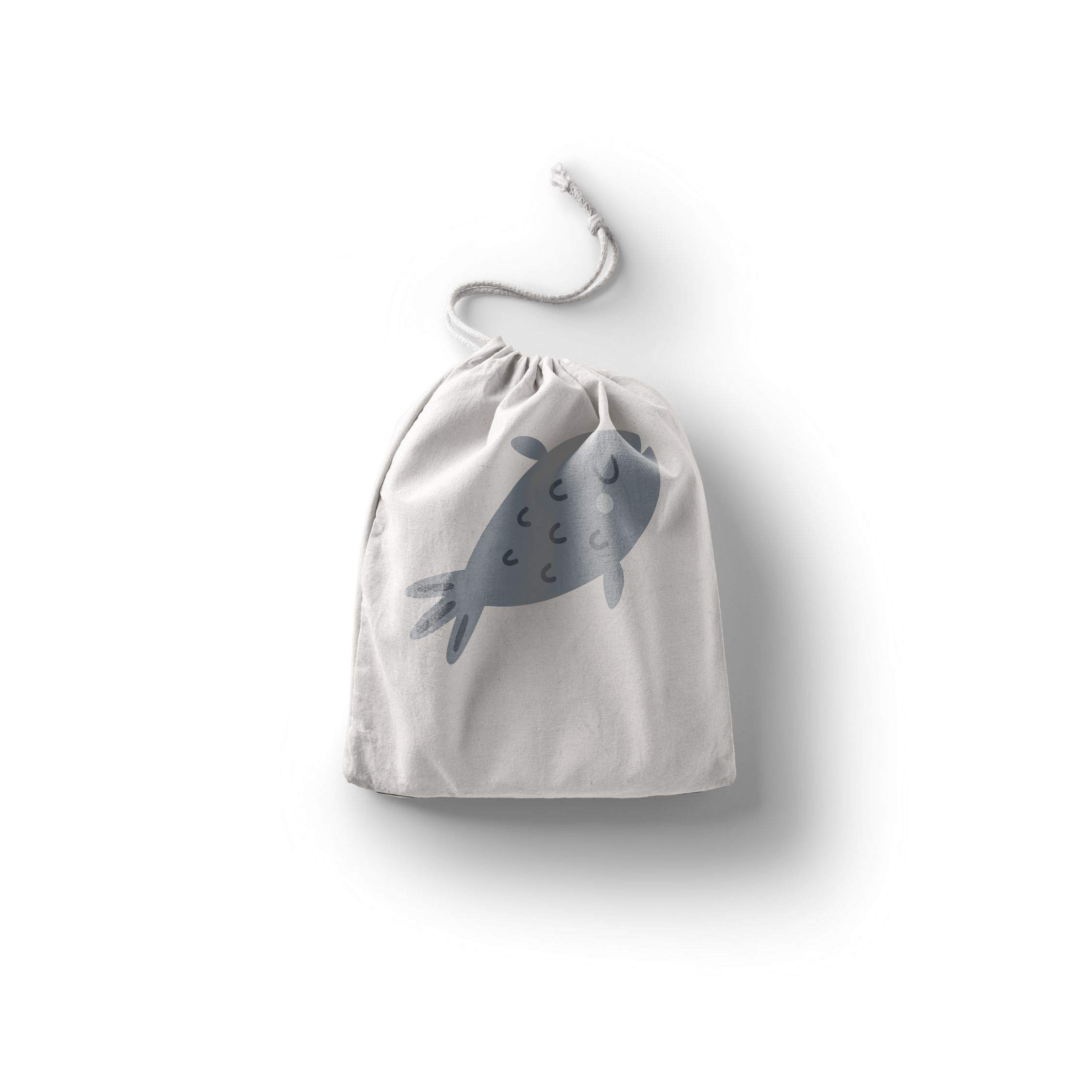 Bonamaison Printed Cotton Produce Bag with Drawstring, Reusable Grocery Bag, Biodegradable Eco-Friendly Bags, Travel Pouch, Sachet Bags, Shopping Bag, Eco Friendly, Foldable, Size: 30x40 Cm