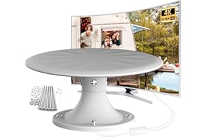 BIGEFEIXU Rabbit Ears TV Antenna - 2025 Upgraded Indoor HDTV Antenna for Smart (RV5011White-US)