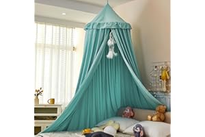 dix-rainbow Princess Decor Canopy for Kids Bed, Soft and Durable Bed Canopy for Girls Room Tent Canopy Dreamy Mosquito Net Bedding, Children Reading Nook Canopies Indoor (Green)