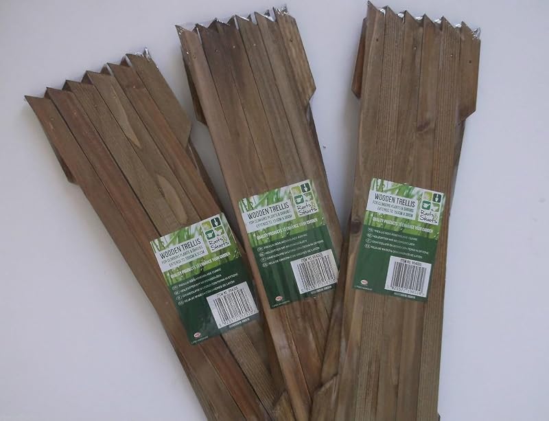 Roots & Shoots Garden Trellis 3x Dark Brown Wooden Expanding 150 x 60 cm