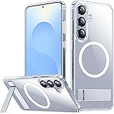 SPIDERCASE Magnetic for Samsung Galaxy S25 Case, [3 Stand Ways][ Military Grade Drop Protection] with Invisible Stand Shockproof Slim Case for Samsung Galaxy S25 6.2", Clear